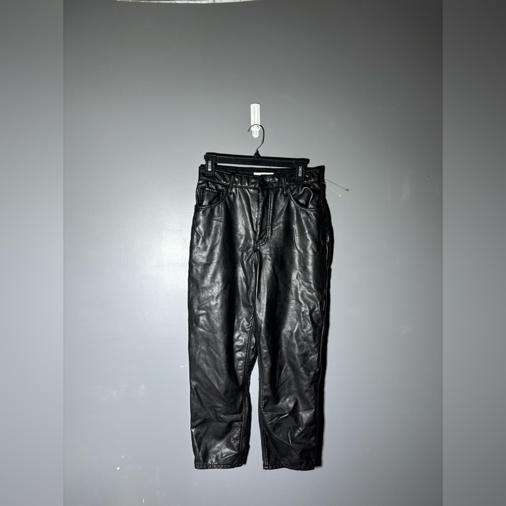 Abercrombie & Fitch Ankle Straight Ultra High Rise Vegan Leather Pants Size 28